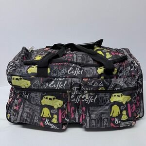 Jane & Berry 20" Paris Theme Rolling Duffel Bag Travel, Bag Carry On Luggage
